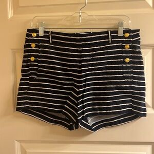 NWT Navy Blue White Striped J Crew Shorts- Size 6
